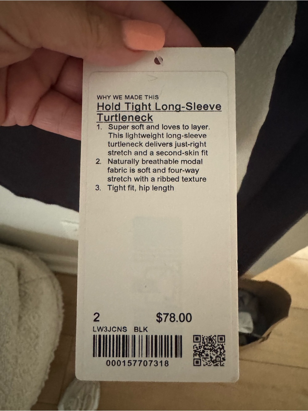 lululemon athletica Black Long-Sleeve Turtleneck Top